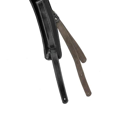 Extra Long Rockabilly Strap Soft Black Leather Up to 61" Walker and Williams C-19 image 2