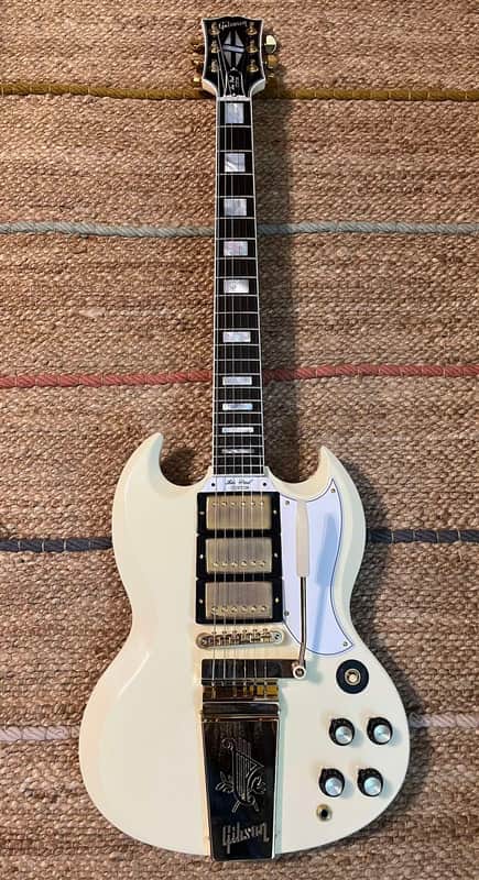 Gibson Custom Shop '63 Les Paul SG Custom Reissue w/ Maestro Vibrola Classic White VOS image 1