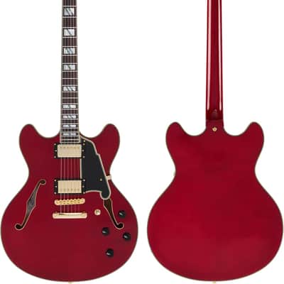 D'Angelico Excel DC Semi-Hollowbody Electric Guitar Trans Cherry Finish image 6