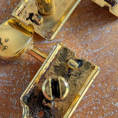Fender Tuning Pegs & Bushings For Telecaster Stratocaster Vintage Style Gold PW Stamped image 13