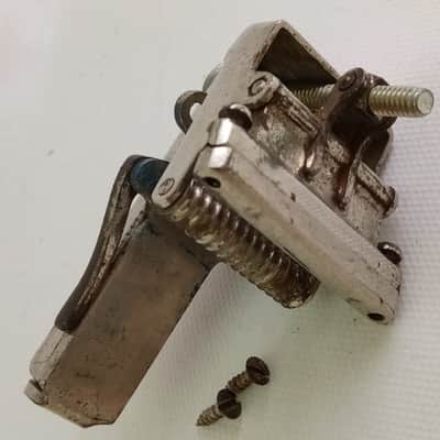 Leedy Hoop-Mount Throw-Off Vintage 1900s Nickel Snare Drum Indianapolis Strainer image 3