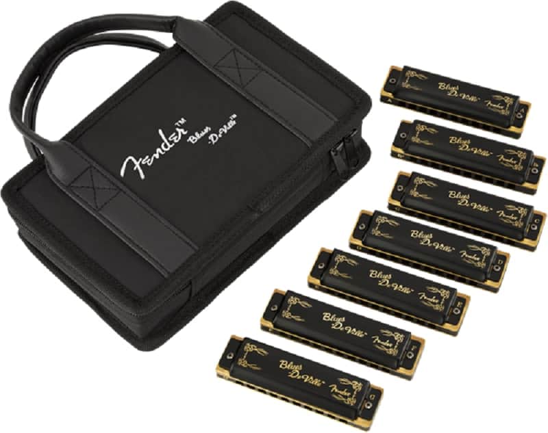 Fender Blues DeVille Harmonica, Pack of 7, with Case image 1
