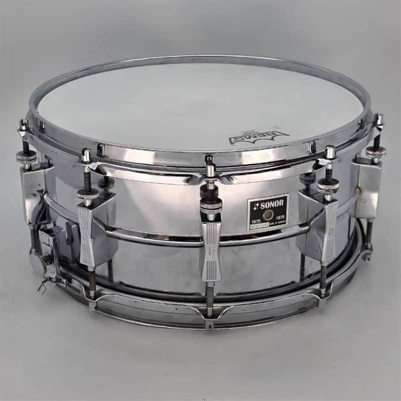 Used Vintage Sonor Ferro-Managanese Steel Shell Snare Drum 14x6.5 - Good image 1