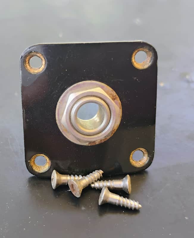 Gibson Les Paul Jack Plate complete with screws switchcraft 1958 - Black image 1