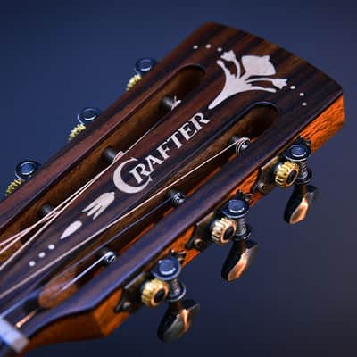 Crafter GRAND MINO ALK Koa Mahogany Acoustic Guitar Slotted Headstock image 7