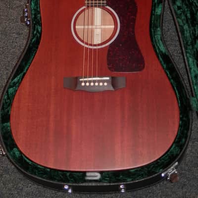 Guild USA D-20 Mahogany Natural Satin Finish Dreadnought Acoustic with case new image 4
