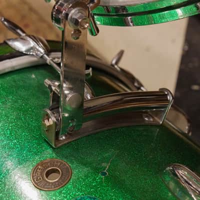 Gretsch 12/14/18/4x14" Round Badge Drum Set - 1950s Green Sparkle image 7