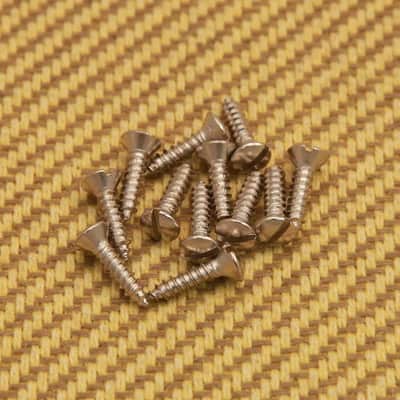 001-8368-049 (12) Fender Guitar & Bass Slotted Nickel Pickguard Mounting Screws