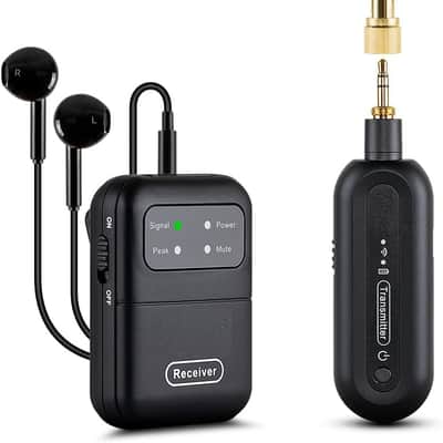 Stereo Wireless in Ear Monitor System 2.4G Wireless System with Transmitter Clip on Receiver Automatic Pairing in-Ear Monitoring for Church,Stage,Live Performance image 1
