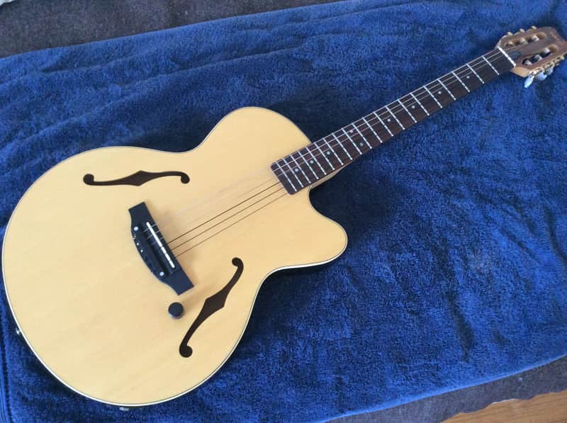 Yamaha AEX 500N Semi hollow Nylon string Electric Guitar | Reverb