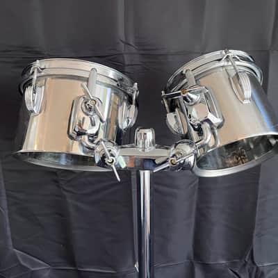 VINTAGE Ludwig 1970's Stainless Steel 8 piece Concert Tom Configuration image 9