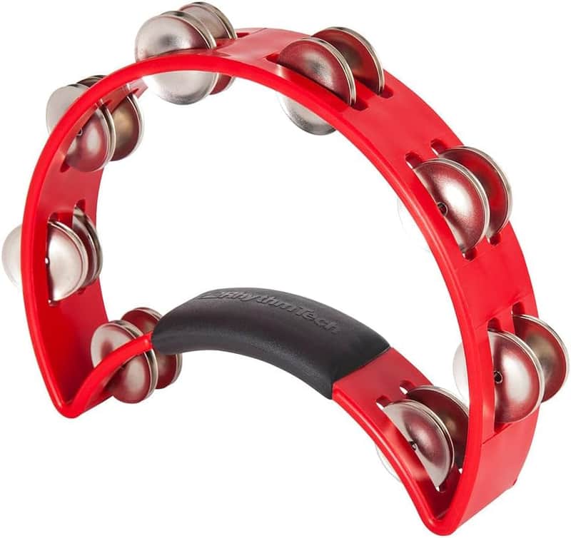 RhythmTech Standard Tambourine with Nickel Jingles - Red image 1