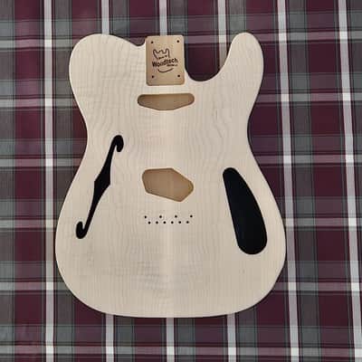 Woodtech Routing - Alder/Flame Maple Telecaster Thinline Body - Unfinished image 2