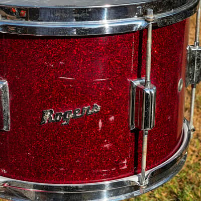 Rogers VINTAGE ROGERS CLEVELAND TOWER OUTFIT 20 12 14 RED SPARKLE SPARKLING PEARL 1962-1968 - RED SPARKLE SPARKLING PEARL image 3