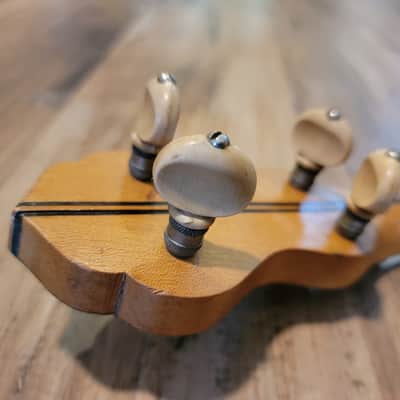 Lyon & Healy F Style 4 String Open Back Tenor Banjo Birds Eye Maple Un Cleaned But Solid image 13