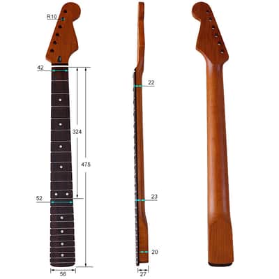 Roasted Maple Strat Guitar Neck With Rosewood Fingerboard,22Frets Matte image 3
