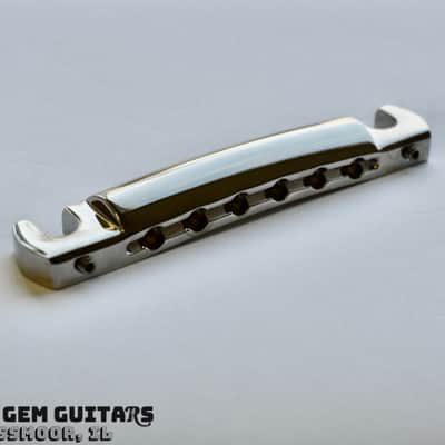 New! Gibson OEM Wraptail Tailpiece with Studs Nickel Finish fits Les Paul Special, Sg Special, Melody Maker Wrap Tail image 3
