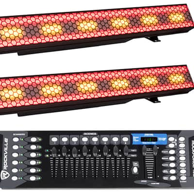 2 Eliminator Elektron Bar FX SMD LED Strobe/Blinder Effect Lights+DMX Controller image 1