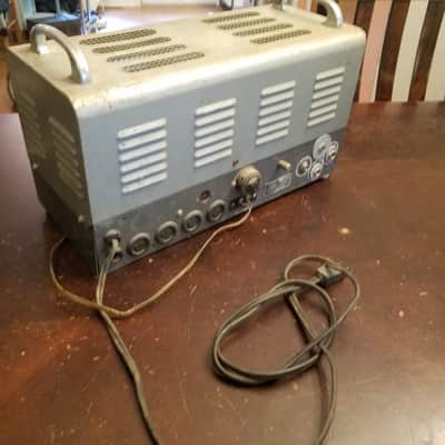 Webster Electric Rare Early Mono Tube PA Amp Mixer 1/4" phone inputs 25 Watt head 6L6 82-25 1950s - Hammered Grey metallic paint image 7