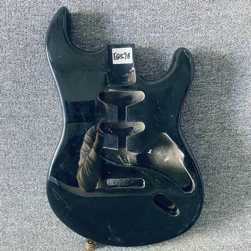 Black Strat Style Guitar Body with SSS Routing and Tremolo image 1