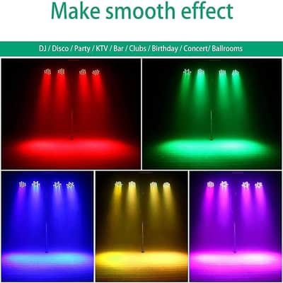 LED Par Lights DJ Stage Light Corded RGB 36 LED with Sound Activated Remote Control DJ Uplighting for Wedding Party Club Christmas Stage Lighting (2 Packs) image 5