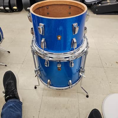 Ludwig WFL Drum Co. Tom 9x13" (Re-Wrap) Pre- Serial late- 50's - Blue Sparkle image 3