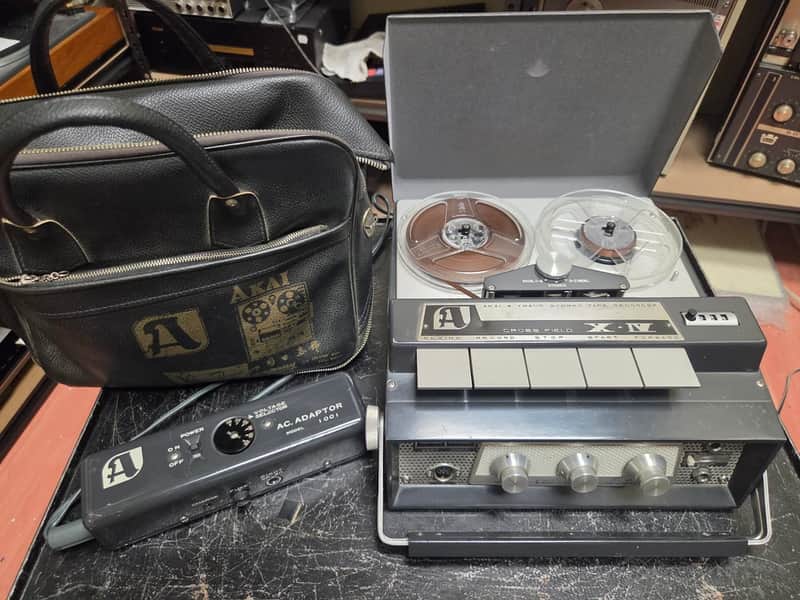 Akai CROSSFIELD X-IV Portable 4 track stereo tape recorder image 1