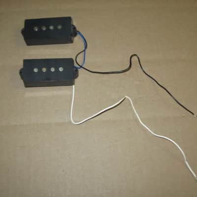 used relic'd (from real player's wear, use, & age) Fender Black Split-Coil Mexican Standard Precision Bass pickups, Alnico 5, 10.5k fully functional (silver screws included - also relic'd) from 1994 Fender Mexican Standard P Bass (Bass NOT included) image 6