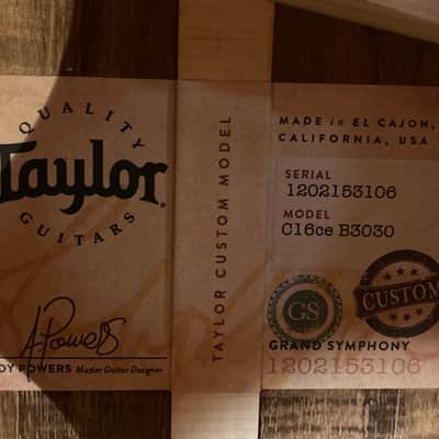 Taylor Custom #30 C16ce Grand Symphony 2023 - Natural, Mint, Demo, SKU: I738136 image 11