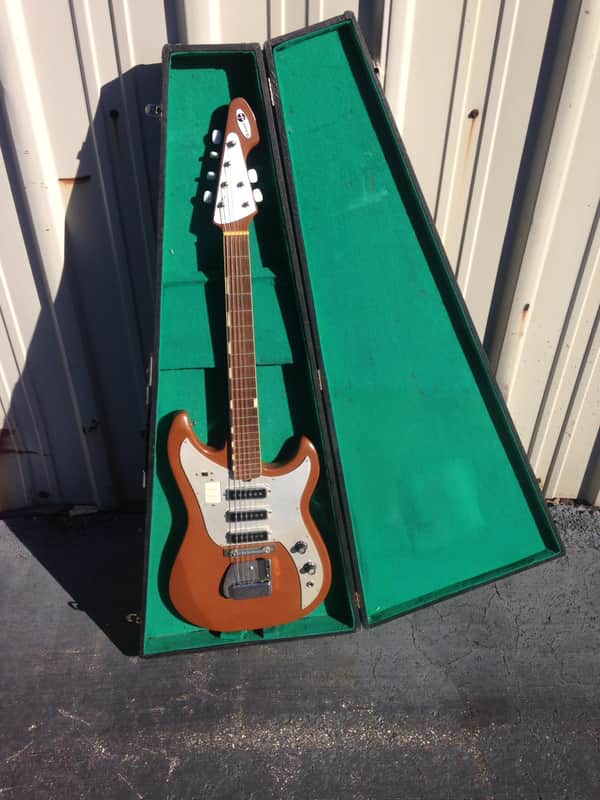 Vintage Rare World Teisco YG-6 60s Carmel Brown MIJ Guitar | Reverb