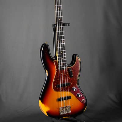 Fender Custom Shop '62 Jazz Bass Relic Reissue - 3 Color Sunburst image 4