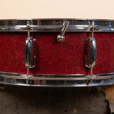 Vintage MIJ 5x14 Red Sparkle Snare Drum image 4