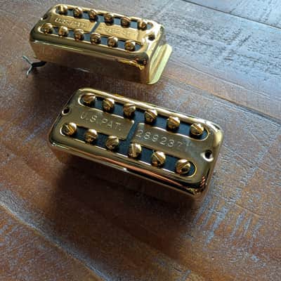 Gretsch Filtertron Humbucker Guitar Pickup Set Gold Excellent But Short Leads image 4