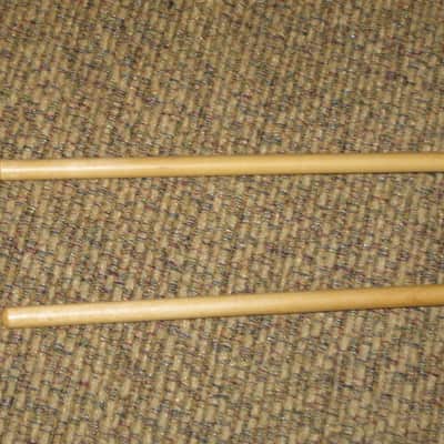 one pair new old stock A+ Mike Balter MB5B (5B) Medium Hard Keyboard Mallets - 1" diameter Oval Dark Green Rubber HEADS and Natural Birch HANDLES (for Marimba, Xylophone) mid to late 1990s (+ packaging) Unwound Series image 15
