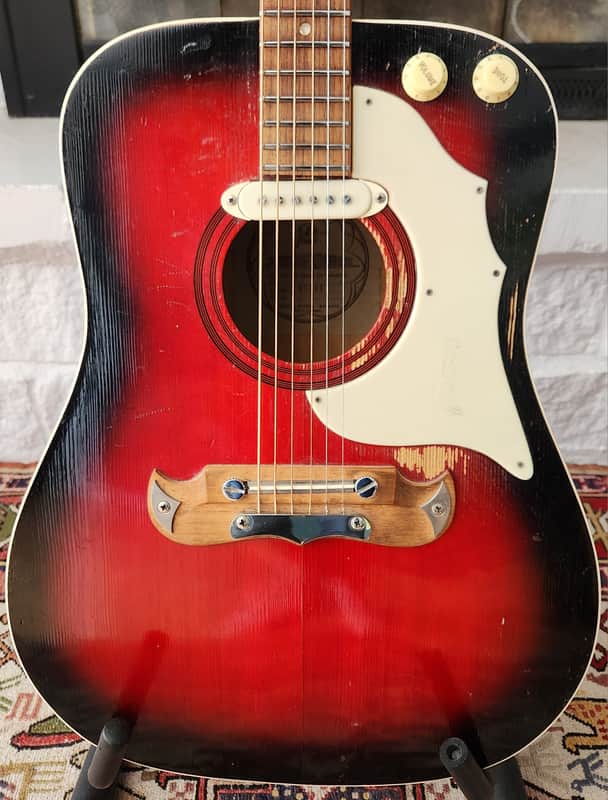 Framus Texan 5/196E Dreadnought Bloodburst w/ Single Coil Pickup 1960s W. Germany image 1