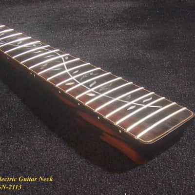 Gift for Fender Guitar player - Handcrafted Electric Guitar Replacement Strat Neck, Solid Macassar Ebony, Vine Inlay, Bruce Wei GN-2113 image 4