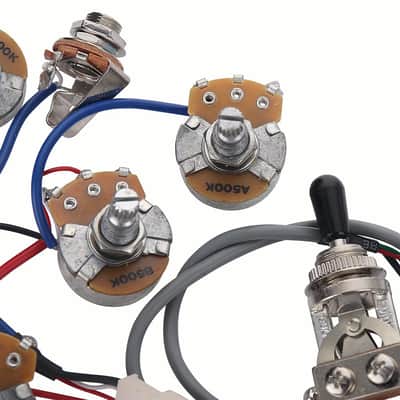 1 Set Guitar les Paul Wiring Harness Kit 2V2T,Les Paul Wiring kit,Guitar Wiring with 2 Pieces A500K Pots and 3 Way Toggle Switch for LPElectric Guitar Les Paul Wiring Harness Standard Series image 2