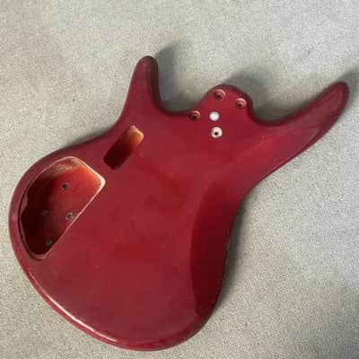 Red 4 String Bass Basswood Body image 7
