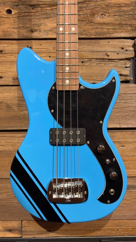 G&L Fallout Bass Limited Edition Miami Blue w/Racing Stripe 2020 image 1
