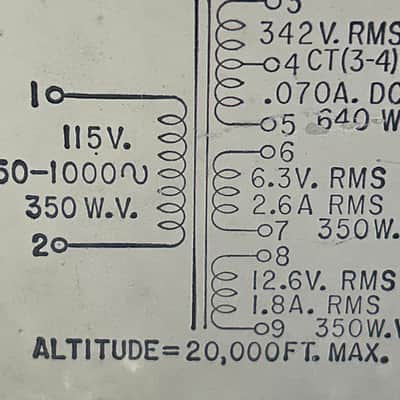 Freed TF4SXO3JA 1940-1966 - tube hi-fi/guitar amp mil-spec transformer image 7
