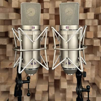 Vintage Neumann U 87 Condenser Microphone Stereo Pair. Close SN. Great Shape U87 1982 Z 48 Shock Mount image 3