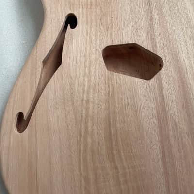 Unfinished Mahogany Guitar Tele Style Body with F Hole image 3