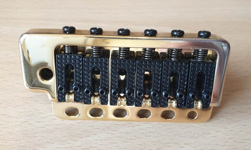 Wilkinson Stratocaster Strat 6 Point Roller Bridge Gold image 1