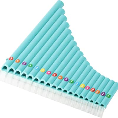 18 Pipes Pan Flute C Key - Instrument Design for Easy Play, Perfect for Students and Learning-Beginner-Friendly (Lightblue) image 2