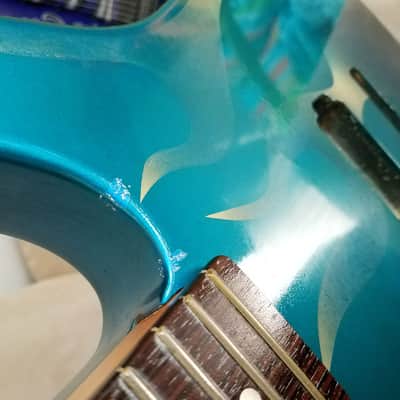 Chandler Super Strat Body And Neck - 80s? 90s? Blue Flame - Similar to Kramer or Jackson image 10