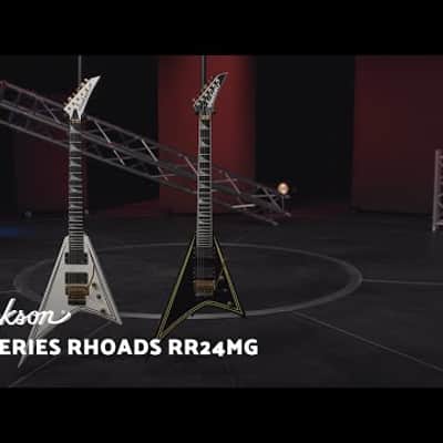 Jackson MJ Series Rhoads RR24MG, Ebony Fingerboard, White with Black Pinstripes image 5