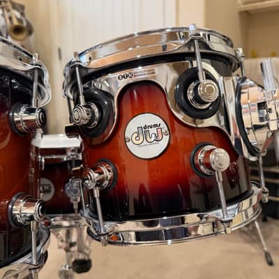 DW Design Series Frequent Flyer 12/14/20/5x14" 4pc Shell Pac with additional 8” tom 2014 - Present - Tobacco Burst image 8