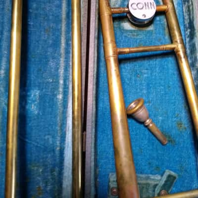 Conn Director Trombone, USA, Brass, Old but Good Condition, with case & mouthpiece image 3