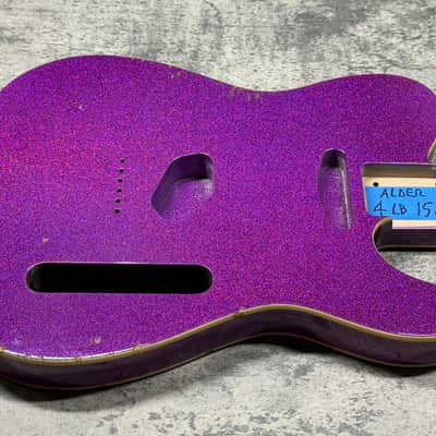 Real Life Relics Tele® Telecaster® Body Double Bound Aged Purple Sparkle Flake