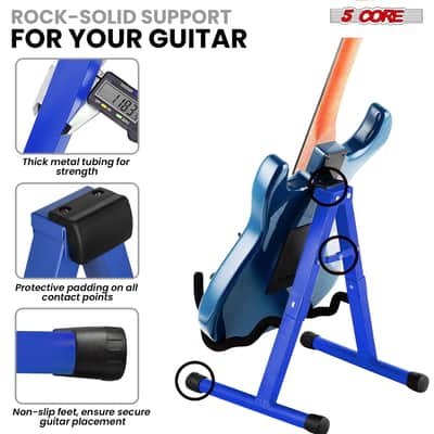 5 Core Guitar Stand A Frame w Soft Foam Arm Non Slip Rubber for Acoustic Electric Bass Ukulele image 4